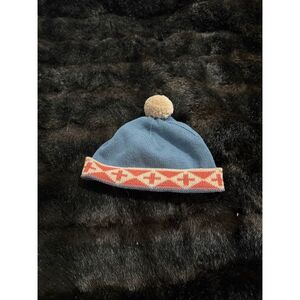 PENDLETON Baby “Knit Pom Pom Skull Beanie Cap”Size O/S Gray blue/Beige